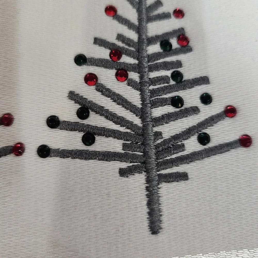 Set Of 2 Gramercy Studio Jeweled Christmas Tree Hand Towels